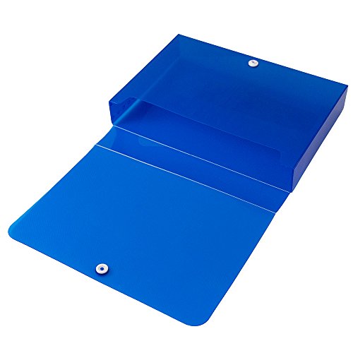 JAM PAPER Plastic Index Card Case - 8 3/8 x 5 3/4 x 1 3/8 - Blue - Sold Individually