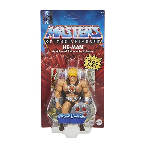 Masters of the Universe Origins Toy, He-Man Super-Hero Action Figure, Posable with Accessory and Mini Comic Book, MOTU Collectible
