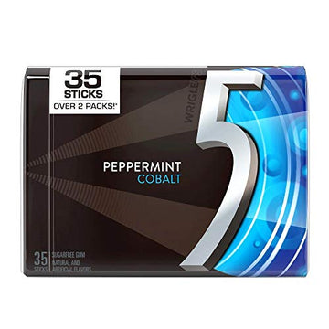 Wrigley's 5 Peppermint Cobalt Sugarfree Gum (Pack of 6)