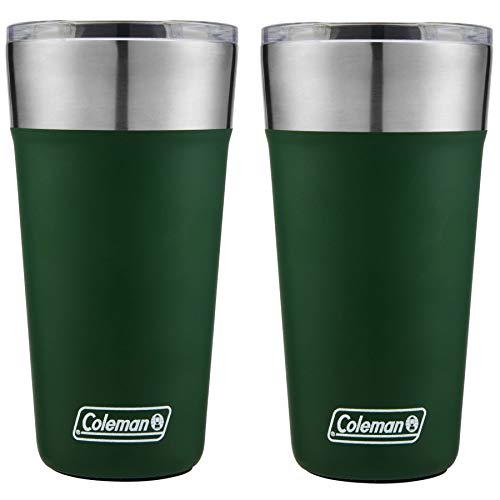 Coleman Brew Tumbler 20oz Heritage Green Insulated Stainless Steel Cup (2-Pack)