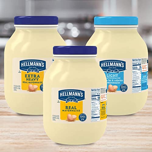 Hellmann's Real Mayonnaise Jar, Condiment for Sandwiches, Salads, Mayo Made with 100% Cage Free Eggs, Gluten Free 1 gallon 128 oz, Pack of 1