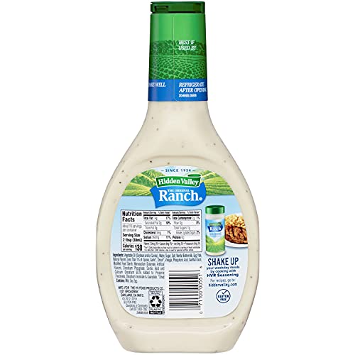 Hidden Valley Original Ranch Salad Dressing & Topping, Gluten Free - 16 Ounce Bottle - Pack of 6 (Package May Vary) (00551)