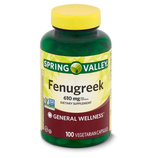 Spring Valley Fenugreek Dietary Supplement, 610 mg, 100 Count (Pack of 2)