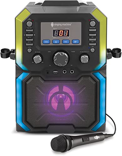 Singing Machine SML271BK CDG Bluetooth Karaoke Machine with Lights