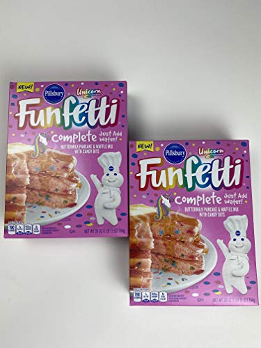 Unicorn Funfetti Pillsbury Complete Pink Pancakes and Waffle Mix (2-Pack)