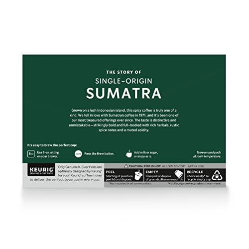 Starbucks K-Cup Coffee Pods—Dark Roast Coffee—Sumatra for Keurig Brewers—100% Arabica—6 boxes (60 pods total)