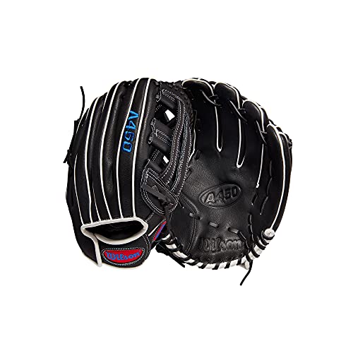 Wilson 2022 A450 12" Outfield Baseball Glove - Black/Red/Blue, Right Hand Throw