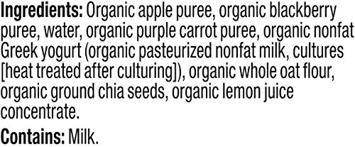 Plum Organics Tots Plum Organic Toddler Food, Apple, Blackberry, Purple Carrot, Greek Yogurt, Oat & Quinoa, 4 oz, 4 ct