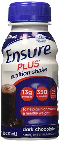 Ensure Plus Shake, Dark Chocolate, 8 fl oz bottle, 6 count