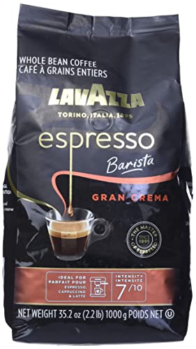 Lavazza Espresso Barista Gran Crema Whole Bean Coffee Blend, Medium Espresso Roast, 1 kg Bag - Chocolate and Spicy Aroma