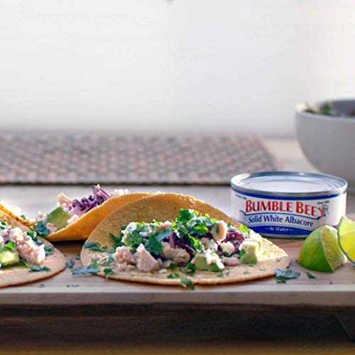 Bumble Bee Solid White Albacore Tuna in Water, 5 oz Can (Pack of 24) - Wild Caught Tuna - 29g Protein per Serving - Non-GMO Project Verified, Gluten Free, Kosher - Great for Tuna Salad & Recipes