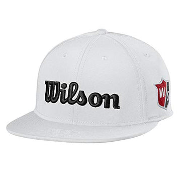 Wilson Men's Tour Flat Brim Hat - One Size, White/Black