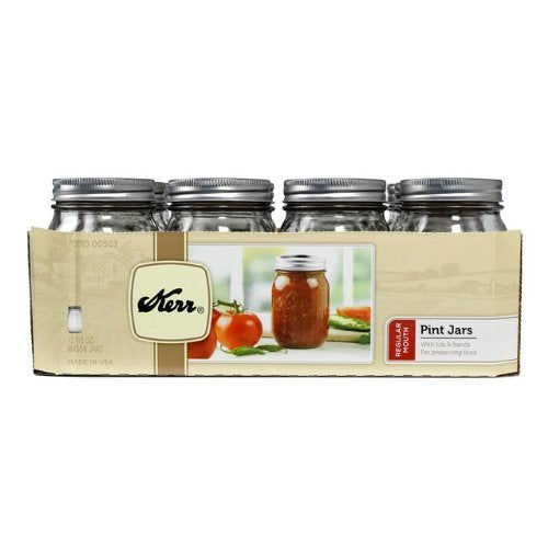 Kerr 00503 Pint Regular Mouth Canning Jars (case of 12)