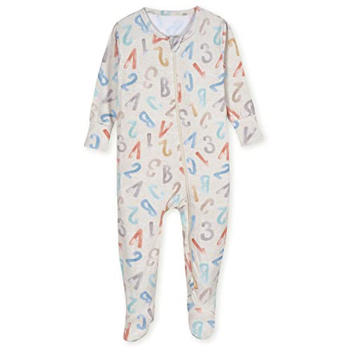 Gerber Unisex Baby Toddler Buttery Soft Snug Fit Footed Pajamas with Viscose Made from Eucalyptus, Abc, 6-9 Months