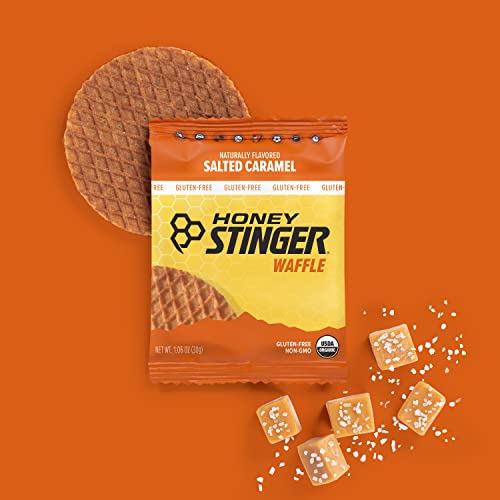 Honey Stinger Organic Gluten Free Salted Caramel Waffle | Energy Stroopwafel for Exercise, Endurance and Performance | Sports Nutrition for Home & Gym, Pre & Post Workout | Box of 16 Waffles, 16 Count (Pack of 1)