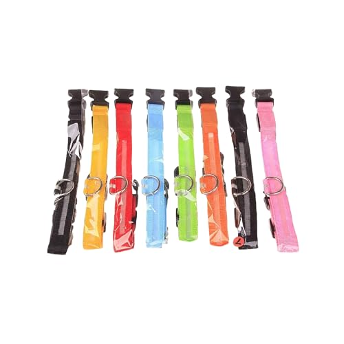SEDLAV Colorful RGB LED Light-Up Dog Collars for Medium Dogs - Adjustable, Durable & Waterproof Dog Collars with Bright Optical Fiber for High Visibility Night Walking
