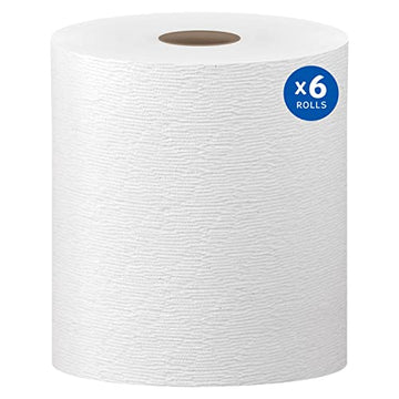 Kleenex® Hard Paper Towels (50606), with Premium Absorbency Pockets™, 1.75" Core, White, (600'/Roll, 6 Rolls/Case, 3,600'/Case)