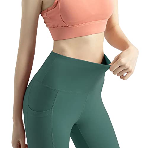 SEDLAV Leggings for Women with Pockets, High Waisted, Tummy Control, Butt Lifting. for: Workout, Yoga, Gym (Small/Medium, Viridian Green)