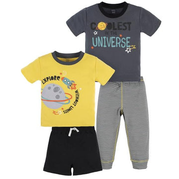 4-Piece Infant & Toddler Boys Blast Off Tees, Shorts & Pants Set