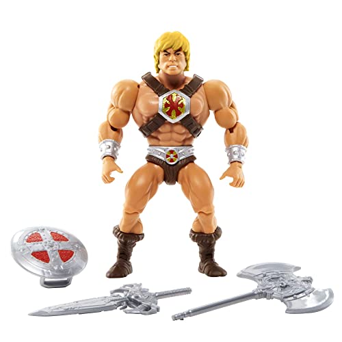 Masters of the Universe Origins Toy, He-Man Super-Hero Action Figure, Posable with Accessory and Mini Comic Book, MOTU Collectible
