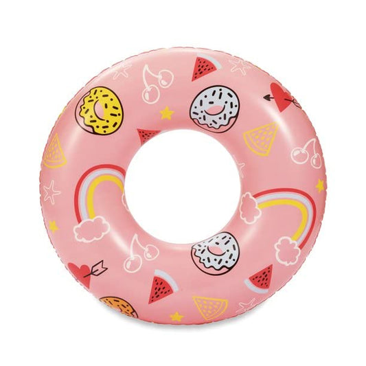 Walmart Inc Inflatable Sweets Swim Tube Pool Float, Pink, for Kids and Adults, Unisex, 31.00 x 31.00 x 8.50inch