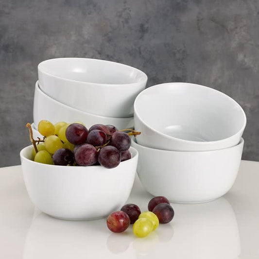 White Porcelain Stanton Bowl, Set of 6