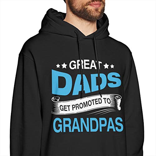 Matter Men Great Dads Get Promoted to Grandpas Humor Novelty Graphic Sarcasm Funny Black LHoodie Sweatshirt