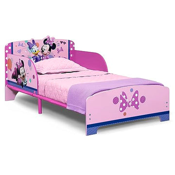 Delta Children Minnie Mouse Wood & Metal Toddler Bed, Pink