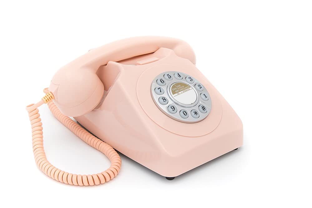 GPO Retro GPO746DPBPN 746 Desktop Push Button Telephone - Carnation Pink