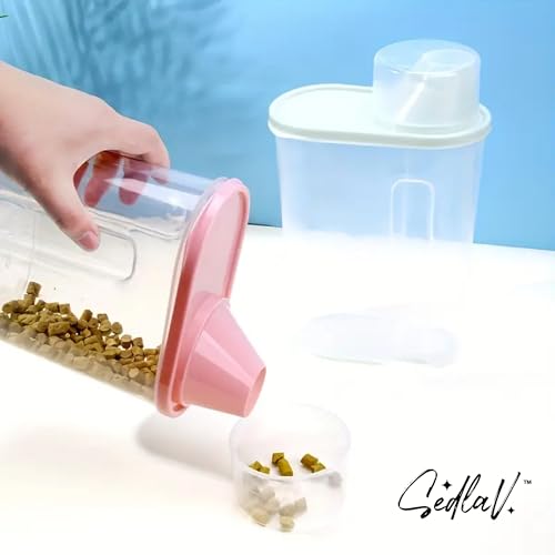 SEDLAV Cereal Container, Airtight Dry Food & Rice Storage, with 2L Capacity - Clear Design for Easy Visibility, Includes Measuring Cup & Pouring Spout, Safe BPA-Free Plastic