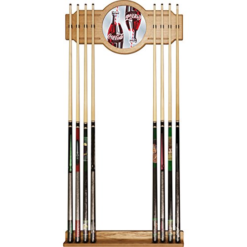 Trademark Gameroom Coke Cue Rack with Mirror - Coca-Cola Twin Bottles with Straw Bottle Art