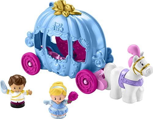 Fisher-Price Little People Toddler Playset Disney Princess Cinderella’s Dancing Carriage Vehicle with 2 Figures for Ages 18+ Months