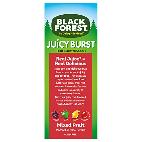 Black Forest Fruit Snacks Juicy Burst, Berry Medley, 0.8 Ounce (40 Count), Berry Mix, 32 Ounce