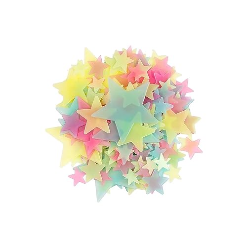 SEDLAV Luminous Star Wall Stickers – 100 Pcs Colorful Glow in The Dark Stars for Ceiling and Moon Stickers – Cute Room Decor, Night Light for littleones