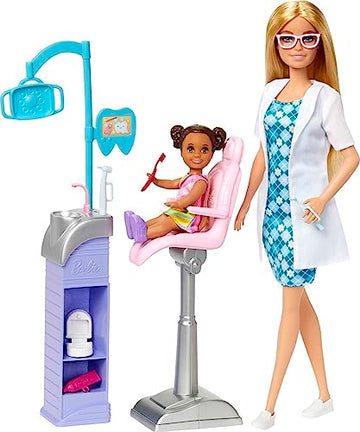 Barbie Careers Blonde Dentist Doll And Playset With Accessories, Medical Doctor Set, Barbie Toys