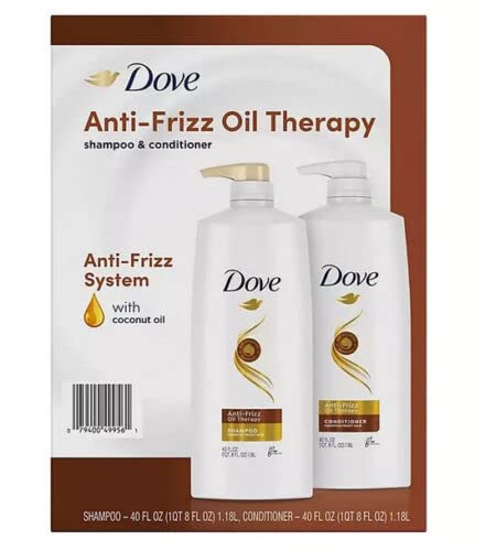 Dove Anti Frizz Oil Therapy Shampoo and Conditioner 40 fl.oz