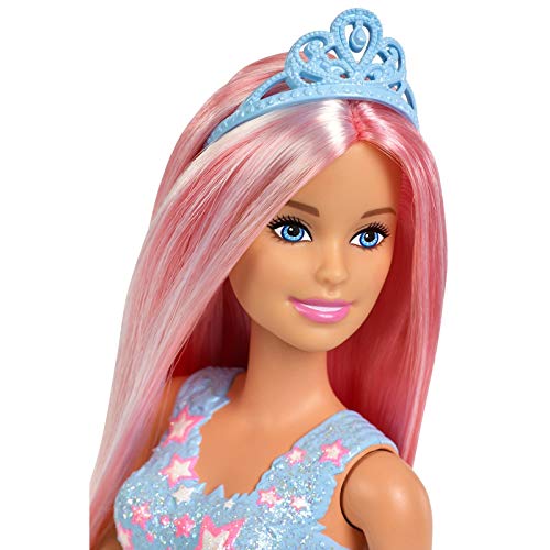 Barbie Dreamtopia, Rainbow Princess Doll with Extra-Long Pink Hair, Plus Hairbrush, for 3 to 7 Year Olds