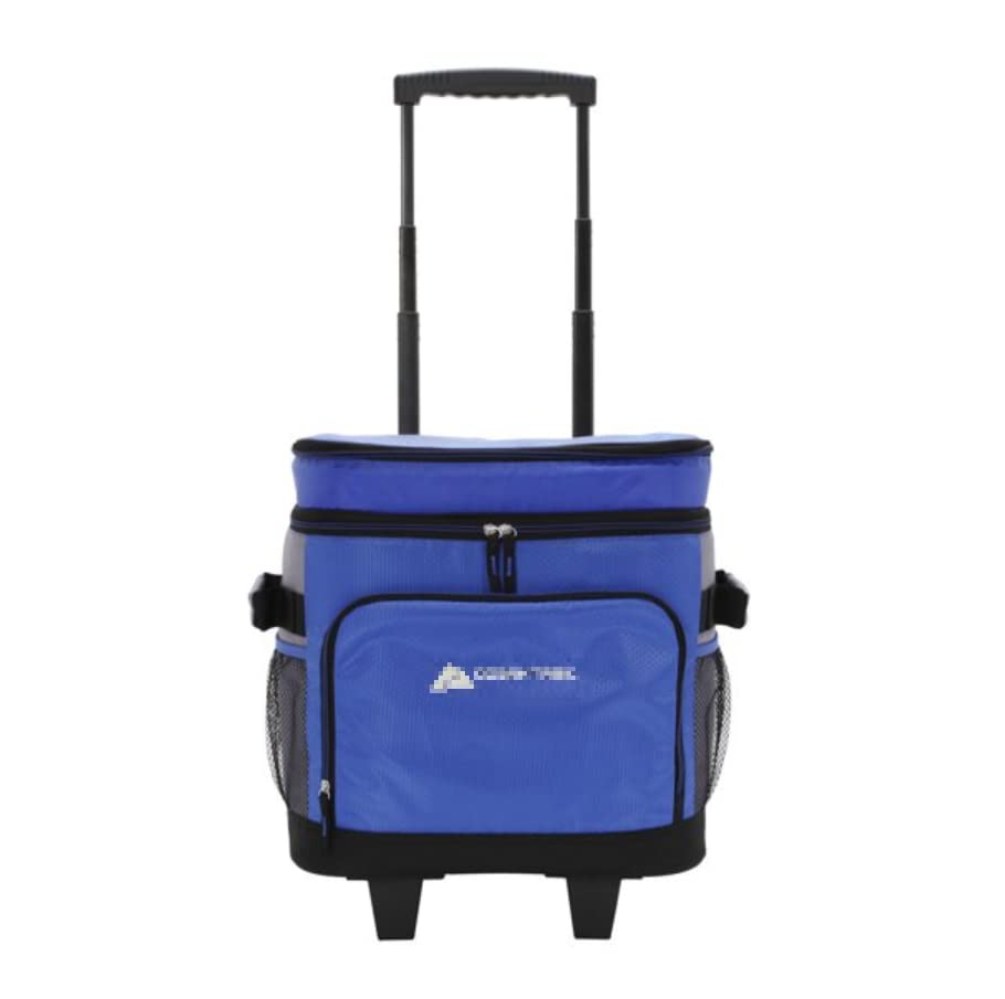 Genuine Camping Coolers, Rolling 42 Can Soft-Sided Cooler, Blue, 15.5" W x 10.5" D x 18.5" H