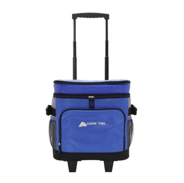 Genuine Camping Coolers, Rolling 42 Can Soft-Sided Cooler, Blue, 15.5" W x 10.5" D x 18.5" H