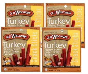 Old Wisconsin Honey Turkey Snack Sticks 8 Ounce (Pack of 4)
