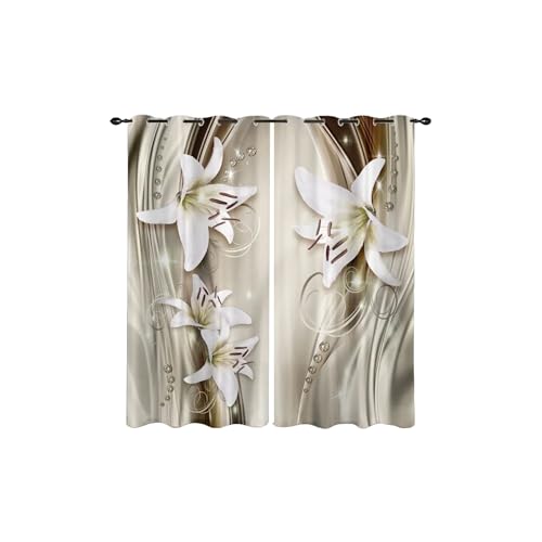 SEDLAV 3D Three-Dimensional Flower Curtains for Living Room Elegant Floral Window Treatments with Vibrant Botanical Prints Customizable and Premium Home Decor Drapes