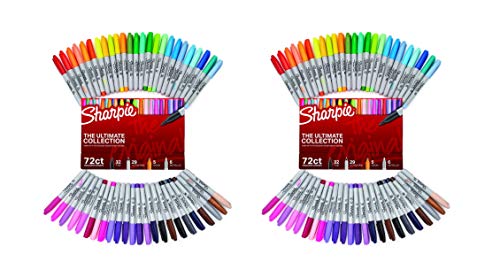 Sharpie Permanent Markers Ultimate Collection | Fine and Ultra Fine Point Markers | Assorted Colors, 2 Pack of 72 Count
