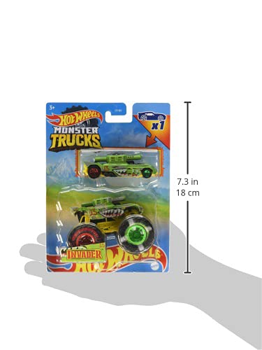 Hot Wheels Monster Trucks, 1:64 2-Pack Invaders, Toy Vehicle for Kids Ages 3 and Up