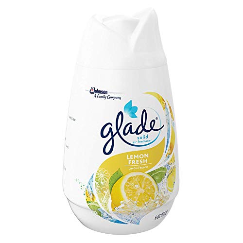 GLADE Solid Air Freshener / Odor Eliminator - Lemon Fresh, Adjustable Cone - 6 Oz. each (Pack of 6)