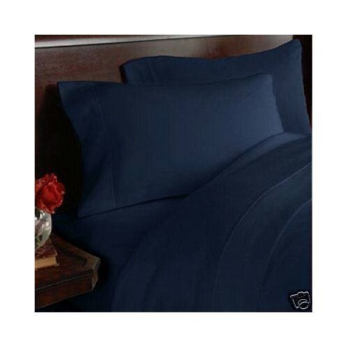 Solid Navy 300 Thread Count 8PC Egyptian Cotton Bed in a Bag Comforter Set (Sheet Set+Duvet Cover Set+Down Alternative Comforter) Full(Double) Size By Luxury Egyptian Cotton