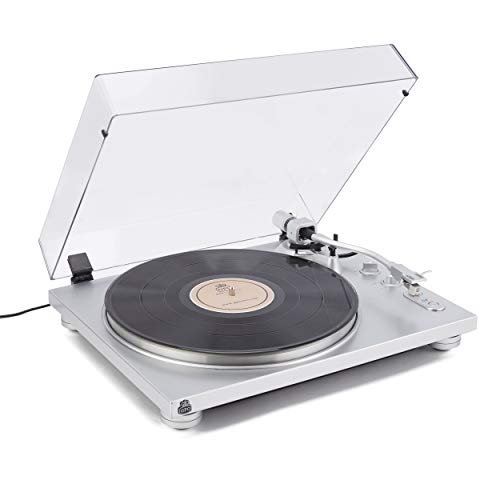 GPO PR100 Premium Series Vinyl Turntable, Record Player with Bluetooth Transmitter and Pitch Control - Silver