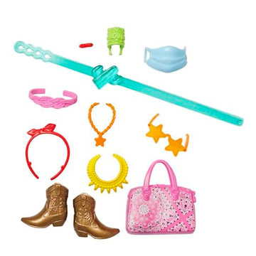 Barbie Accessories Travel Pack With 11 Storytelling Pieces For Barbie Dolls