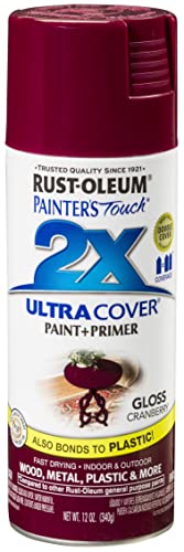 Rust-Oleum 249863 Painter's Touch 2X Ultra Cover Spray Paint, 12 oz, Gloss Cranberry