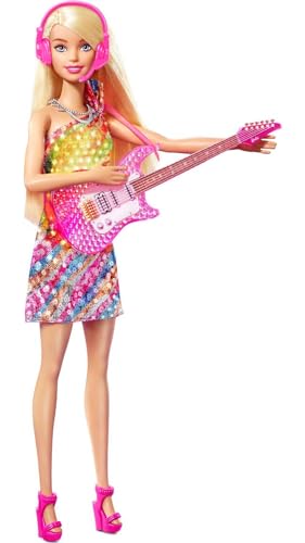 Barbie: Big City, Big Dreams Singing “Malibu” Roberts Doll (11.5-in Blonde) with Music, Light-Up Feature, Microphone & Accessories, Gift for 3 to 7 Year Olds
