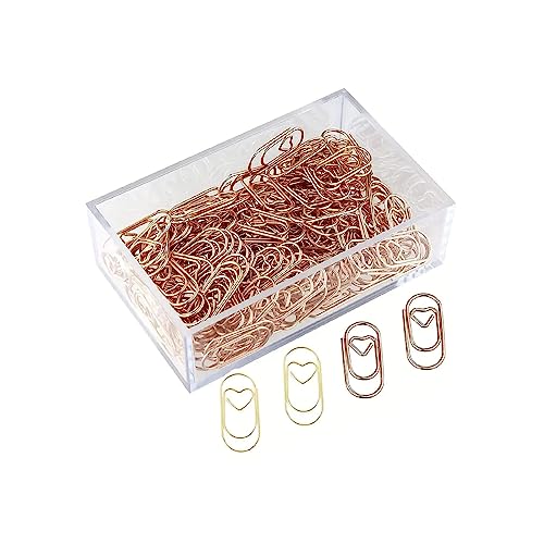 SEDLAV 150 Pieces Cute Heart Paper Clips - Small Mini Paperclips with Smooth Finish, Tiny Large Paper Clips Jumbo for Office, School Students - Small Binder Clips, Paperclips Office Supplies